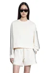 Moncler Felpa In Jersey Di Cotone In Off-white