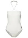 MONCLER MONCLER WOMAN MONCLER ONE-PIECE SWIMSUIT IN WHITE POLYAMIDE BLEND