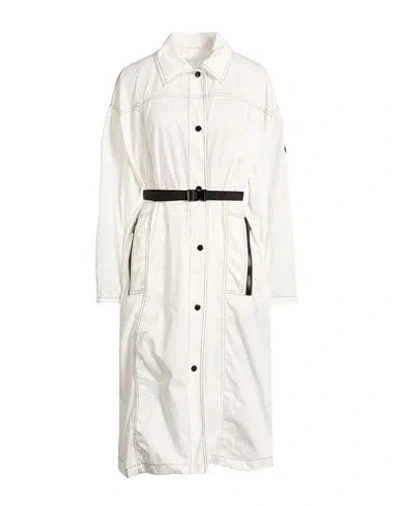 Moncler Woman Overcoat & Trench Coat White Size 2 Polyester