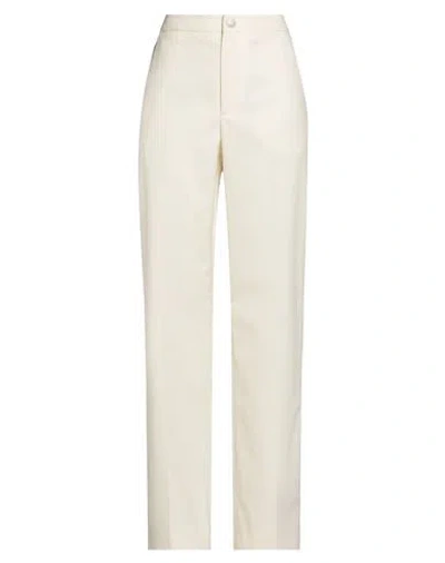 Moncler Woman Pants Ivory Size 4 Polyester, Virgin Wool In White