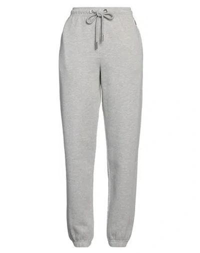 Moncler Woman Pants Light Grey Size S Cotton, Polyester, Metallic Fiber