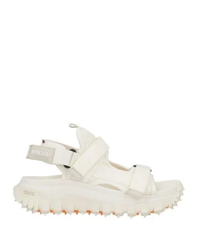 Moncler Woman Sandals Cream Size 5 Textile Fibers