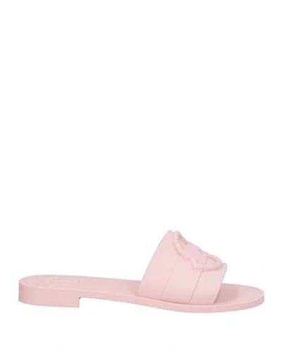 Moncler Woman Sandals Pink Size 8 Rubber