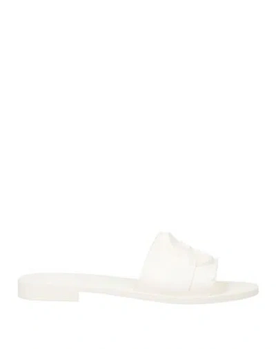 Moncler Woman Sandals White Size 8 Rubber