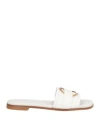 Moncler Bell Leather Slides In White