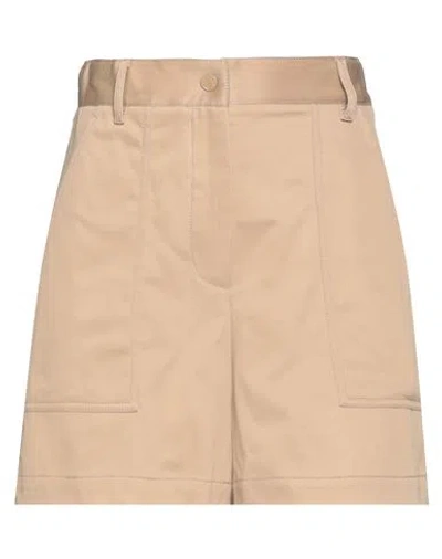 Moncler Logo-patch Garbadine Shorts In Beige