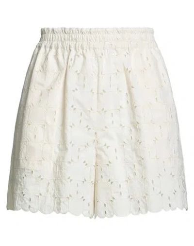 Moncler Woman Shorts & Bermuda Shorts Ivory Size 6 Cotton, Polyamide In Neutral