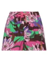 Moncler Multicoloured Floral Drawstring Shorts In Purple