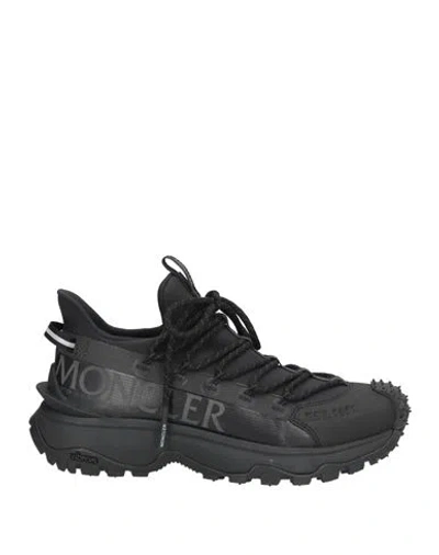 Moncler Woman Sneakers Black Size 8 Textile Fibers, Synthetisches Material