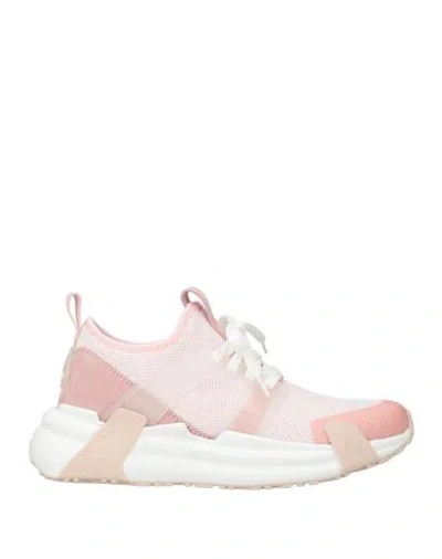 Moncler Woman Sneakers Light Pink Size 7.5 Textile Fibers, Leather