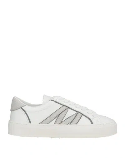 Moncler Woman Sneakers White Size 5 Leather, Synthetic Fibers