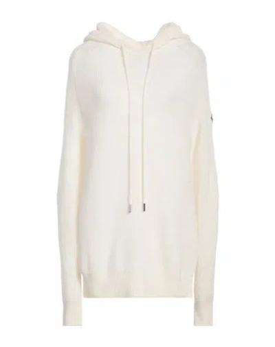 Moncler Woman Sweater Ivory Size L Virgin Wool, Cashmere In White