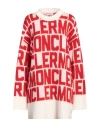 Moncler Red & White Jacquard Sweater In White