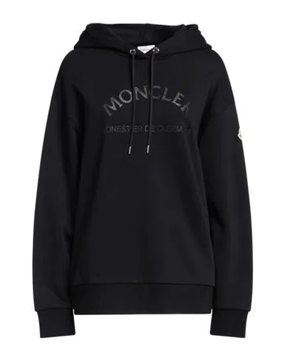Moncler Woman Sweatshirt Black Size M Cotton, Polyamide