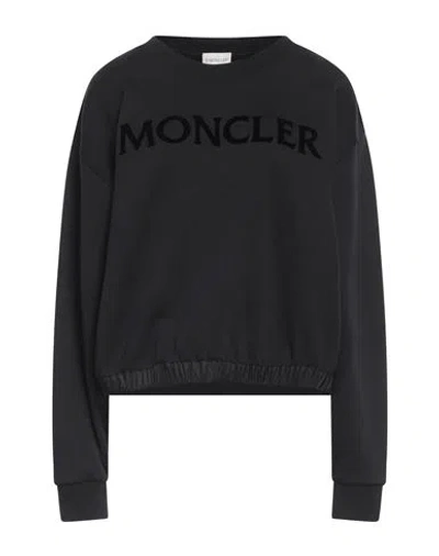 Moncler Woman Sweatshirt Black Size S Cotton, Polyamide