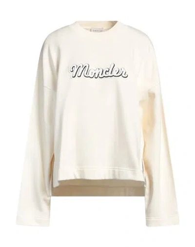 Moncler Woman Sweatshirt Cream Size Xs Cotton, Polyamide In White