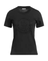 Moncler Logo Rhinestone T Shirt In Black