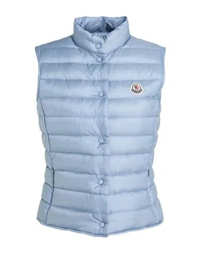 Moncler Woman Vest Light Blue Size 4 Polyamide