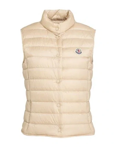 Moncler Woman Vest Sand Size 4 Polyamide In Brown