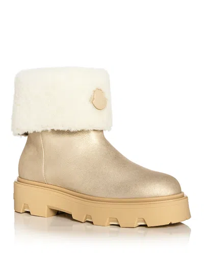 Moncler Women's Aurea Mid Ankle Boots In Gold