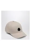 Moncler Logo Patch Baseball Cap In Beige