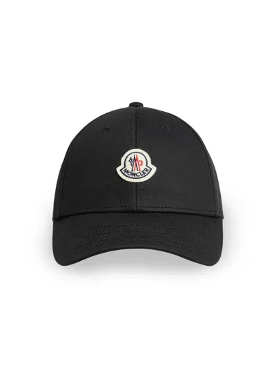 Moncler Women's Baseball Hat In Cotton Gabardine In Black