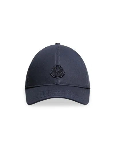 Moncler Women's Baseball Hat In Cotton Gabardine In Blue
