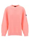 Moncler Logo Embossed Crewneck Sweatshirt In Pink