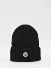 Moncler Women Beanie In Virgin Wool In Black