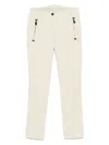 Moncler Seamed Trousers With Side Zipped Pockets In Lightbeige