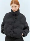 Moncler Navy Beryl Short Down Jacket In Gray