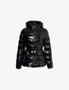 Moncler Womens Black Barante Logo-patch Slim-fit Shell-down Jacket In Black