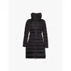 Moncler Womens Black Flammette Brand-patch Slim-fit Shell-down Jacket