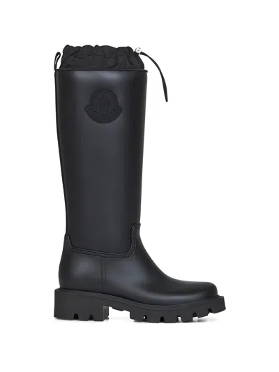 Moncler Women Black Kickstream High Rain Boots