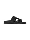Moncler Mon Summer Leather Sandals With Nylon Details