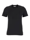 Moncler Women Black T-shirt With Rhinestone Logo In Cotton Woman In Black