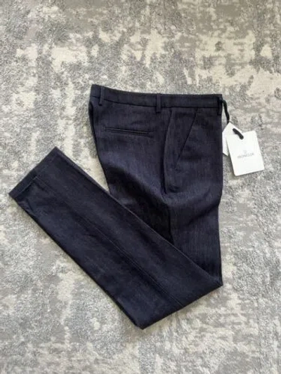 Pre-owned Moncler Women Blue Dress Pants Size 44 Italian. C..