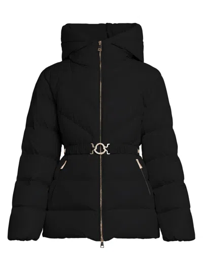 Moncler Women's Brosse Belted Puffer Jacket In Black