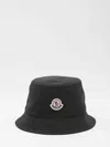 Moncler Cotton Blend Bucket Hat In Black