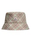 Moncler Plaid Logo Patch Hat In Neutral