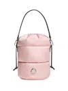 Moncler Women's Caradoc Bucket Bag In Nylon In Pink
