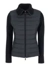 Moncler Black Virgin Wool Blend Jacket In Black