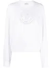 MONCLER WOMEN'S CARRYOVER BLACK 001 SWEATSHIRT WITH EMBROIDERED LOGO