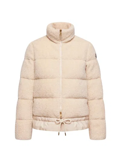 Moncler Women's Cedre Puffer Coat In Teddy In Nude