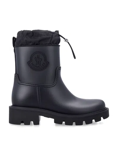 Moncler Kickstream Drawstring-top Logo-patch Ankle Boots In Black