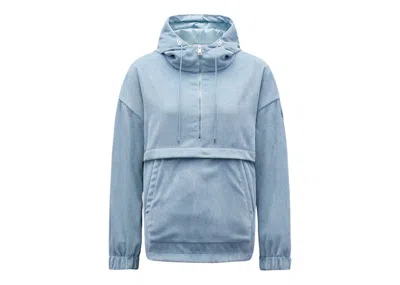 Pre-owned Moncler Women's Corduroy Hoodie In Ice Castle