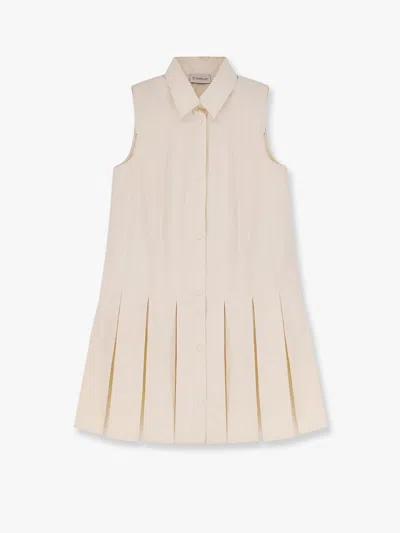 Moncler Women Cotton And Silk Mini Chemisier Dress In Gray