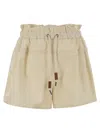 Moncler Cotton-blend Drawstring Shorts In Cream