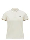 Moncler White Polo Shirt With Logo Patch On The Front In Cotton Woman