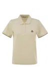 Moncler Logo Patch Short-sleeved Polo Shirt In Natural